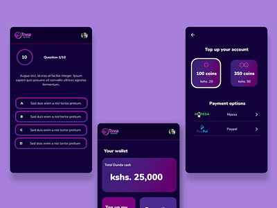 Trivia Application UI Design