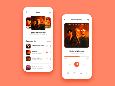 Mobile APP UI - Music app design typography ui ux