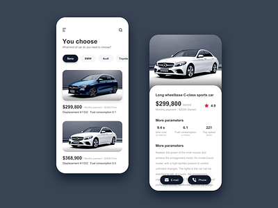 Mobile APP UI - Car app design typography ui ux