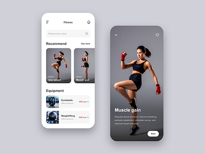 Mobile APP UI - Fitness app design typography ui ux