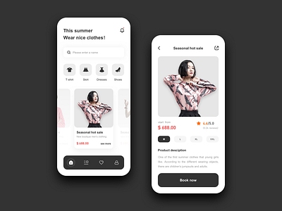 Mobile APP UI - Clothing design ui ux