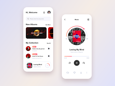 Mobile APP UI - Music app design ui ux