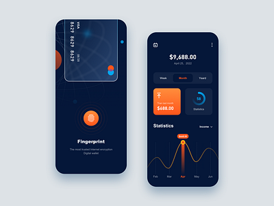 Mobile APP UI - Wallet app design typography ui ux