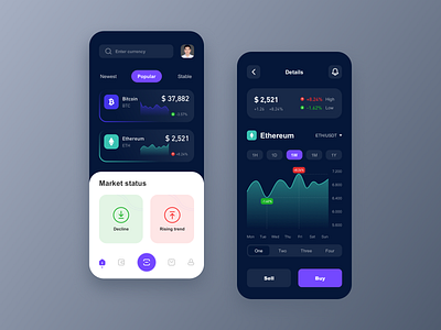 Mobile APP UI - Wallet app design typography ui ux