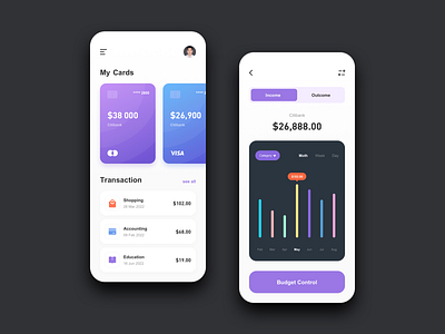 Mobile APP UI - Wallet app design typography ui ux