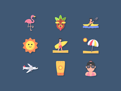 Summer Icons ai design holiday icon iconography icons iconset illustration png sea summer summertime sun svg icons travel tropical vacation vector