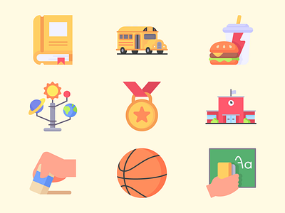 Back to School Icon Set ai backtoschool design education educational icon iconography icons iconset illustration png school schools svg icons vector
