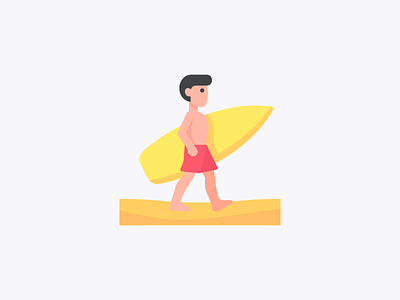 Surfer beach holiday icon icons iconset illustration people sand sea summer surf surfer surfing vacations vector