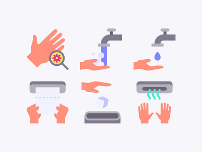 Hand Washing Icon Set clean hand hands icon icon set iconography icons icons design icons pack icons set iconset medical sanitary sanitation sanitizer virus viruses