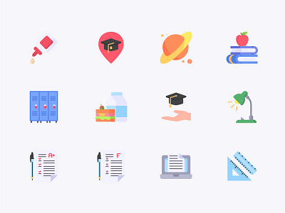 School Icons books education educational high school icon icon design icon set iconography icons icons design icons pack icons set iconset school