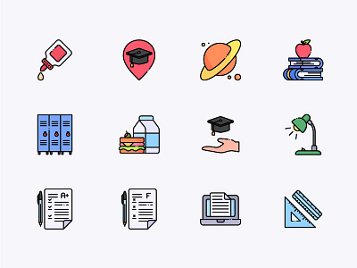 School Icons education education app education logo education website educational educational app educational branding icon icon set iconography school school app school logo svg icons