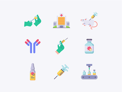 Vaccine Icon Set health icon iconography illustration medical medical app medical care medical design vaccination vaccine
