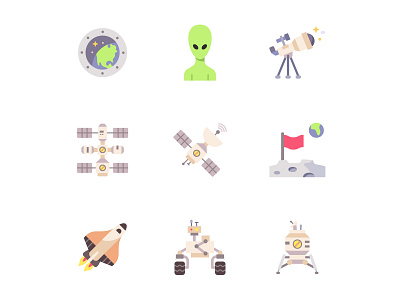 Space Exploration Icon Pack icon design science