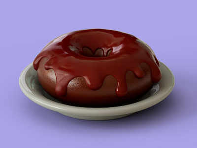 3D Chocolate Doughnut 3d 3d art chocolate doughnut food graphic design icon illustration