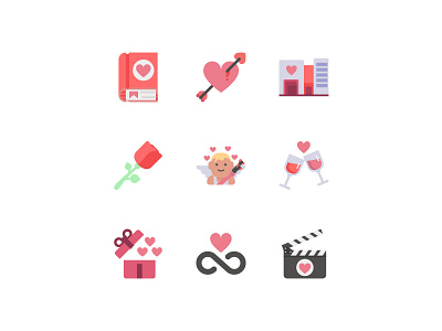 Valentine's Day Icon Set ai design icon illustration love lovely lovers png svg icons valentines vector