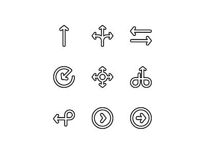 Round Arrow Icon Set ai arrow arrows design icon illustration interface outline outline icon png svg icons ui vector