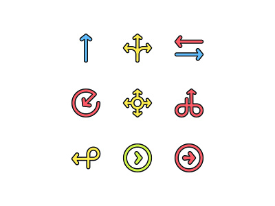 Round Arrow Icon Set ai arrow arrows design filled icon icon illustration png svg icons vector