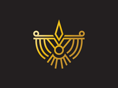 Golden Eagle Monoline Logo Design By Clefiolabs Studio On Dribbble