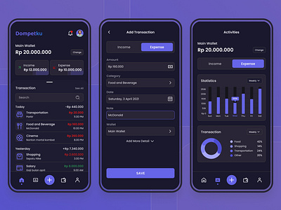 Dompetku - Wallet App Dark Mode