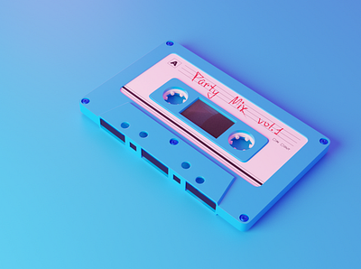 Cassette tape 3d blender design illustration