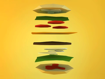 Poly Burger Time animation burger gif loop lowpoly