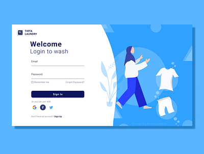 Laundry Page adobexd design figma flatdesign illustration landing page laundry login ui uidesign ux uxdesign vector wash webdesign website