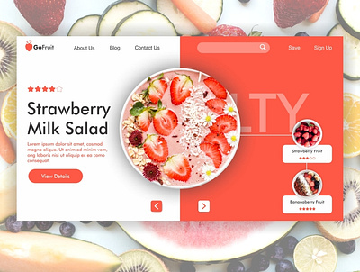 Web Design UI UX Go Fruit adobexd design landing page ui uiux ux web webdesign website