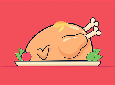 Chicken Dinner design flat flatdesign illustration vector