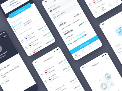 VALAPAY - MOBILE APPLICATION app branding contact delivery design emptystate history interface list money payment product design recipient status track transfer transition ui