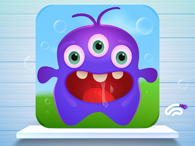 The Cute Monster app icon cartoon character characterdesign children book illustration childrens book childrens illustration fiverr fiverrgigs game app game design game icon game icons game illustration game item game ui