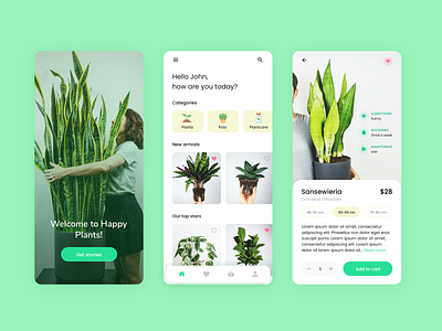 Happy plants🌱 - mobile app design💚