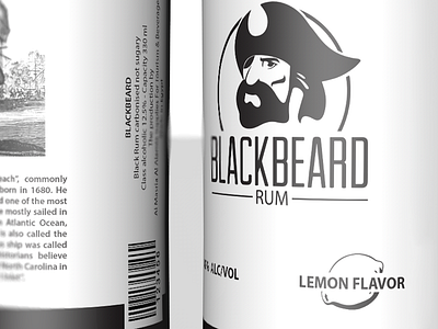 Blackbeard Rum alcoholic design label rum