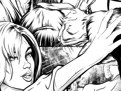Comic Story Art - Alice and the White Rabbit alice comic comic book illustration ink pen and ink sequential art white rabbit wonderland zenescope