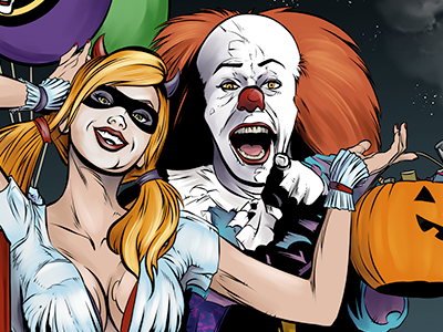 Harley Quinn & Pennywise Halloween