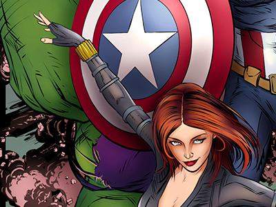 Avengers avengers black widow captain america comic hulk illustration