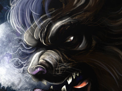 Werewolf beast character design comic creepy dark fantasy halloween horror illustration monster painting scary werewolf wolf wolf man wolfman