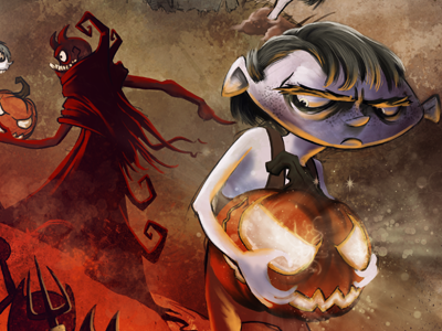 Wicked Jack childrens book dark halloween illustration jack o lantern painting pumpkin storybook