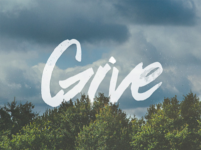 Give give lettering photo type trees