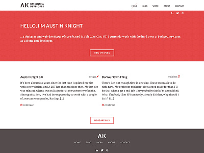 AK Home Page home page portfolio redesign ux web design website