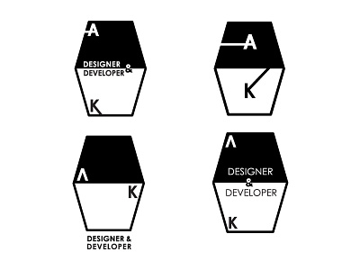AK Logo Mark austin black designer developer knight logo white