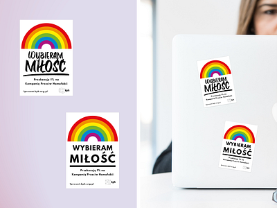 "I Choose Love" stickers designed for KPH fundraising campaign kph lgbt poland rainbow stickers tax