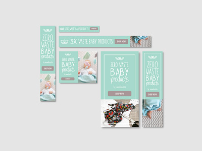 Babywear Ad Banners - Blue Set ad ad banner ads advertising baby banner banners display display ads google google ads web ads