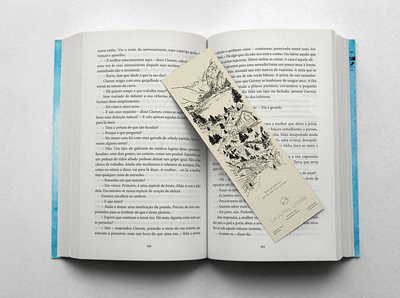 Bookmark designed for a Hotel in French Alps. bookmark branding design hand drawn hotel illustration mockup mountains sketch