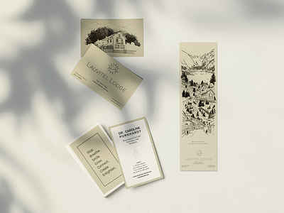 Branding for a Hotel in French Alps bookmark branding business card hand drawn illustration sketch