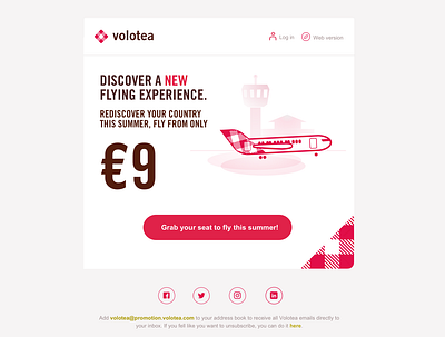 Reimagining Volotea Newsletter design system branding email logo