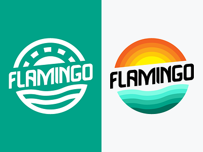 Bar Flamingo wavy logo custom type logo logotype rainbow tropical typography waves