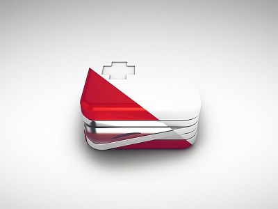 SWISS KNIFE 3d knife metal red swiss