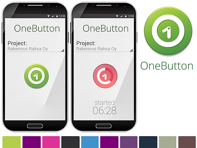 Onebutton application visual style and logo corporate style graphic design logo ui web