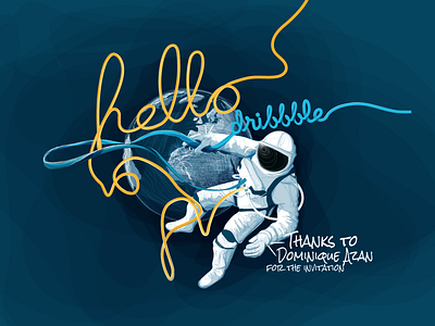 Hello Dribbble! adobe illustrator digital drawing illustration typography vector wacom tablet