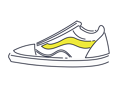 vans 1 design drawing flat icon illustration illustrator linedrawing minimal sneaker vector